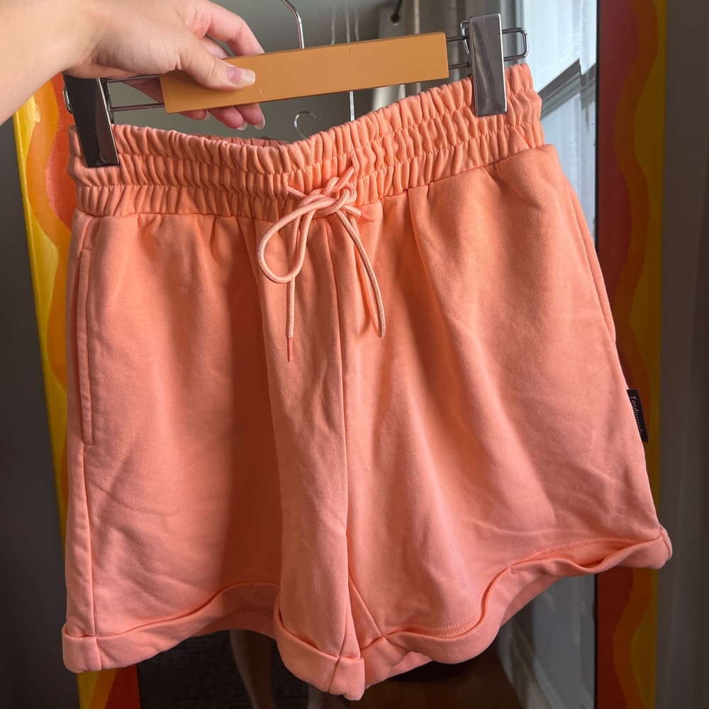 Simplicity Orange Athletic Shorts Elastic Waist